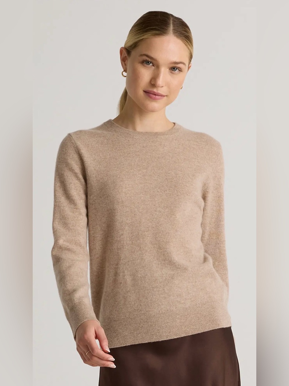 Quince Beige Crew Neck Sweater